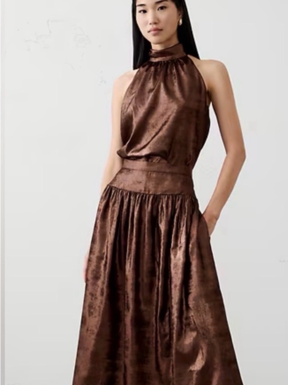 Banana Republic Metallic Midi Skirt
